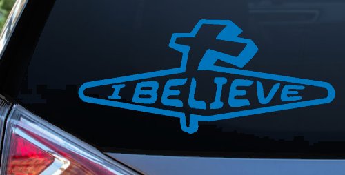 I Believe with Cross Christian Car or Truck Window Decal Sticker