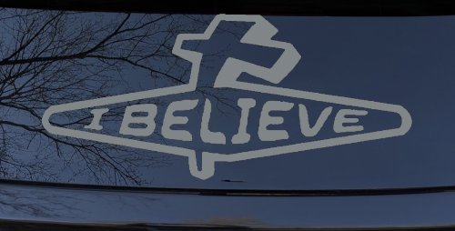 I Believe with Cross Christian Car or Truck Window Decal Sticker