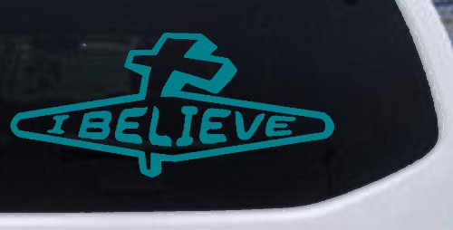 I Believe with Cross Christian Car or Truck Window Decal Sticker