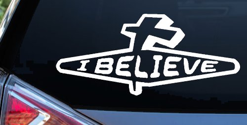 I Believe with Cross Christian Car or Truck Window Decal Sticker