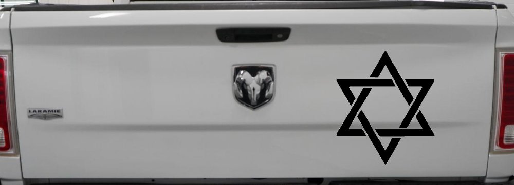 Star of David Christian Car Truck Window Decal Sticker Vinyl (Black)