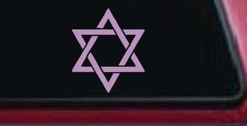 Star Of David Christian Car or Truck Window Decal Sticker (Lilac)