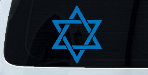Star Of David Christian Car or Truck Window Decal Sticker (Sky Blue)