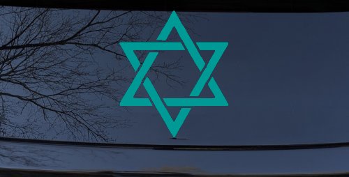 Star Of David Christian Car or Truck Window Decal Sticker (Turquoise)