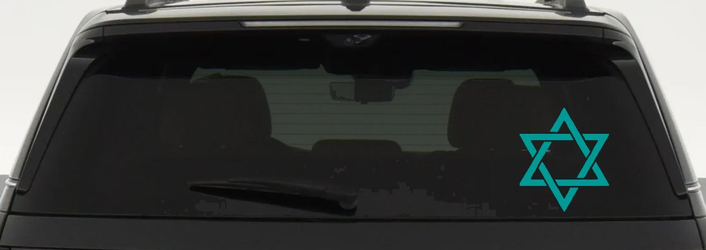Star of David Christian Car Truck Window Decal Sticker Vinyl (Turquoise)