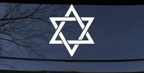 Star of David Christian Car Truck Window Decal Sticker Vinyl (White)