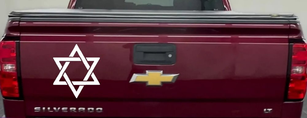 Star Of David Christian Car or Truck Window Decal Sticker (White)