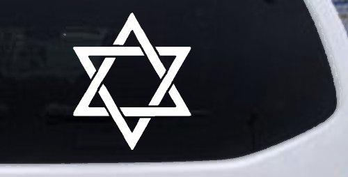 Star Of David Christian Car or Truck Window Decal Sticker (White)