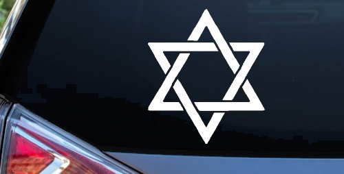 Star of David Christian Car Truck Window Decal Sticker Vinyl (White)
