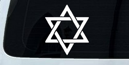 Star of David Christian Car Truck Window Decal Sticker Vinyl (White)