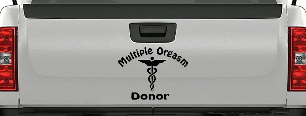 Multiple Orgasm Doner Funny Car or Truck Window Decal Sticker