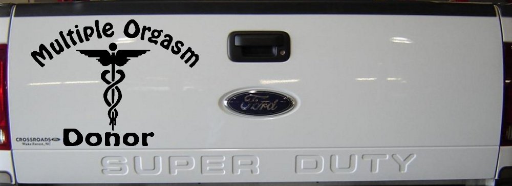 Multiple Orgasm Doner Funny Car or Truck Window Decal Sticker (Black)