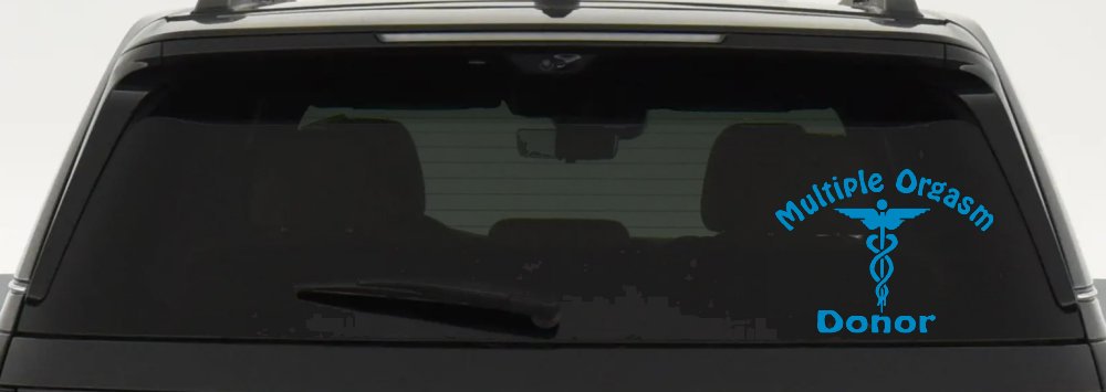 Multiple Orgasm Doner Funny Car or Truck Window Decal Sticker