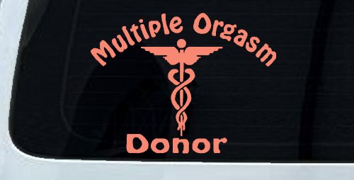 Multiple Orgasm Doner Funny Car or Truck Window Decal Sticker