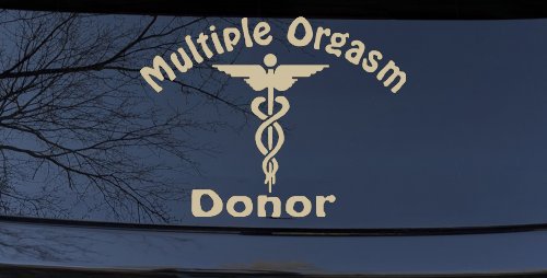 Multiple Orgasm Doner Funny Car or Truck Window Decal Sticker (Desert Sand)
