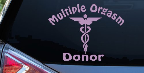 Multiple Orgasm Doner Funny Car or Truck Window Decal Sticker