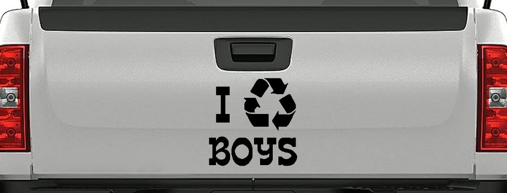 I Recycle Boys Car or Truck Window Decal Sticker