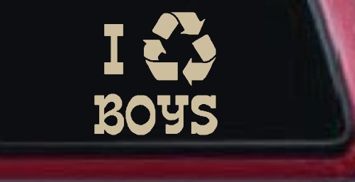 I Recycle Boys Car or Truck Window Decal Sticker (Desert Sand)