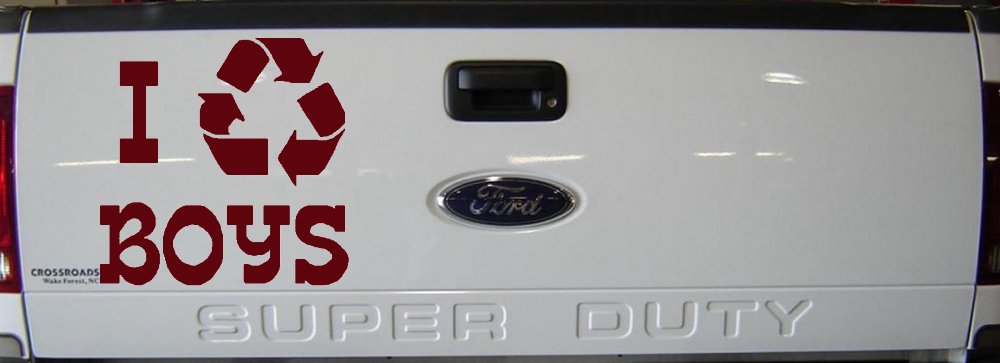 I Recycle Boys Car or Truck Window Decal Sticker