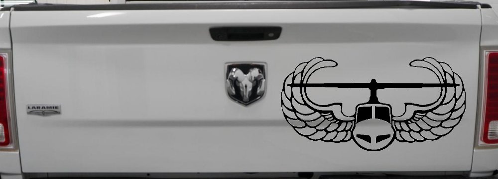Air Assault Airborne Helicopter with Wings Military Car or Truck Window Decal Sticker