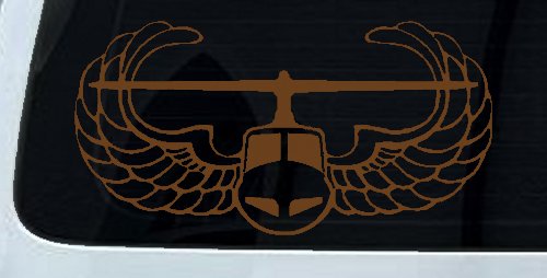 Air Assault Airborne Helicopter with Wings Military Car or Truck Window Decal Sticker (Copper)