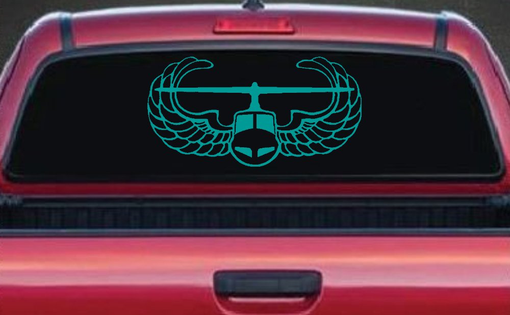 Air Assault Airborne Helicopter with Wings Military Car or Truck Window Decal Sticker