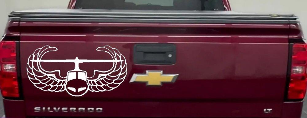 Air Assault Airborne Helicopter with Wings Military Car or Truck Window Decal Sticker
