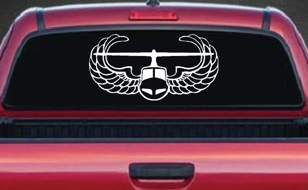 Air Assault Airborne Helicopter with Wings Military Car or Truck Window Decal Sticker