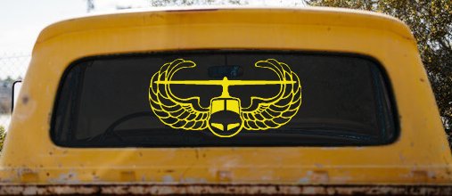 Air Assault Airborne Helicopter with Wings Military Car or Truck Window Decal Sticker