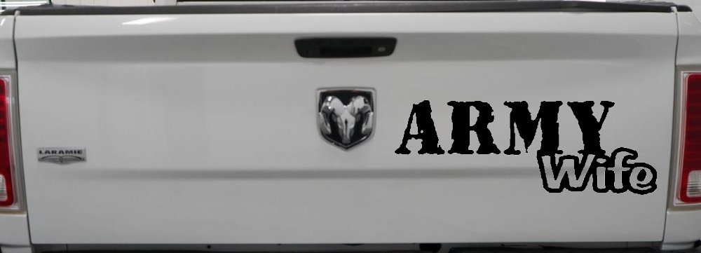 Army Wife Military Car or Truck Window Decal Sticker (Black)