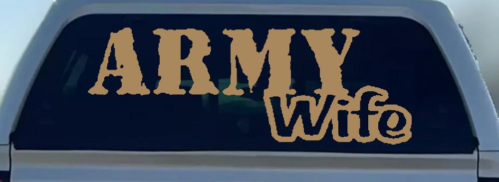 Army Wife Military Car or Truck Window Decal Sticker (Light Brown)