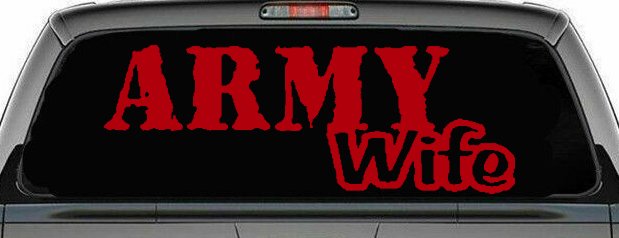 Army Wife Military Car or Truck Window Decal Sticker (Red)