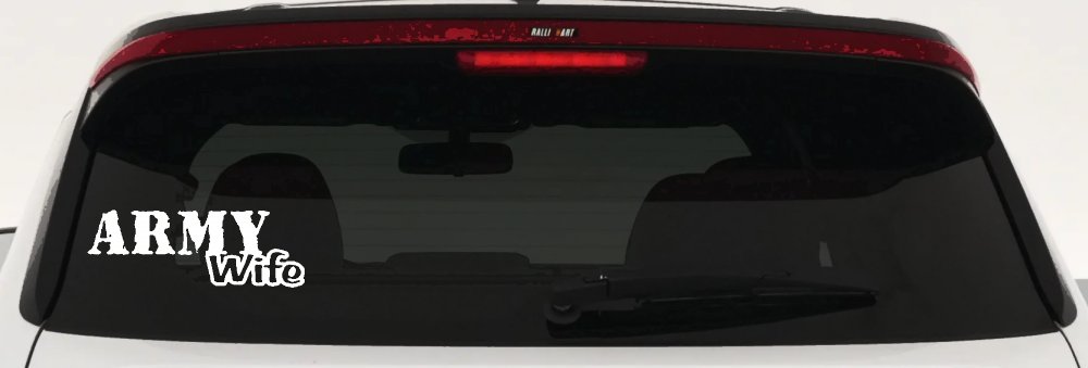 Army Wife Military Car or Truck Window Decal Sticker (White)