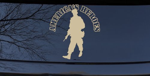 Military Soldier American Heroes Car or Truck Window Decal Sticker
