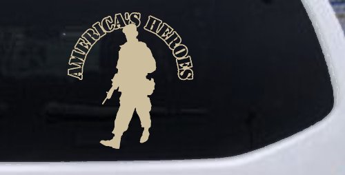 Military Soldier American Heroes Car or Truck Window Decal Sticker
