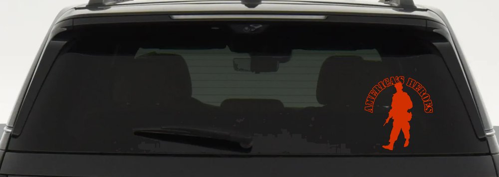 Military Soldier American Heroes Car or Truck Window Decal Sticker