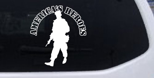 Military Soldier American Heroes Car or Truck Window Decal Sticker