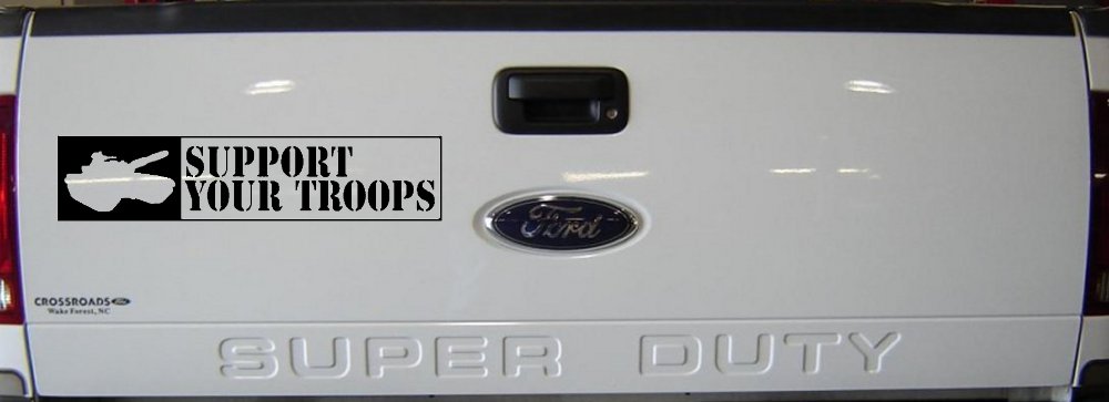 Support Your Troops Military Car or Truck Window Decal Sticker (Black)