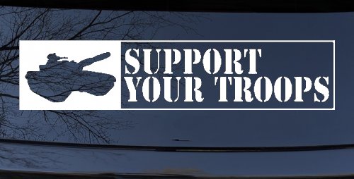 Support Your Troops Military Car or Truck Window Decal Sticker