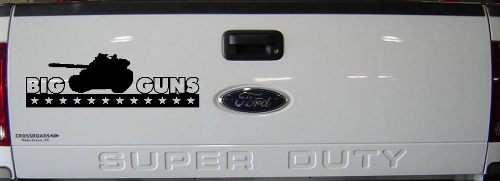 Big Guns Military Car or Truck Window Decal Sticker (Black)