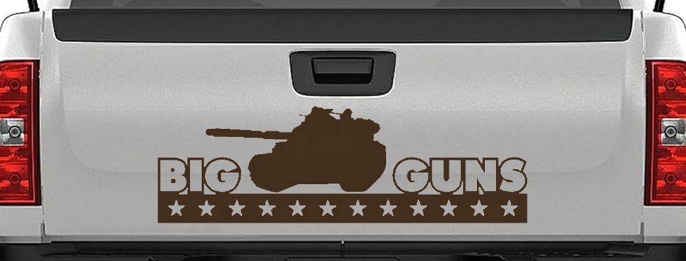 Big Guns Military Car or Truck Window Decal Sticker (Brown)