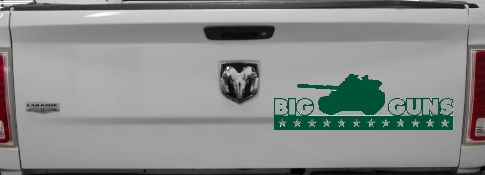 Big Guns Military Car Truck Window Vinyl Decal Sticker (Dark Green)