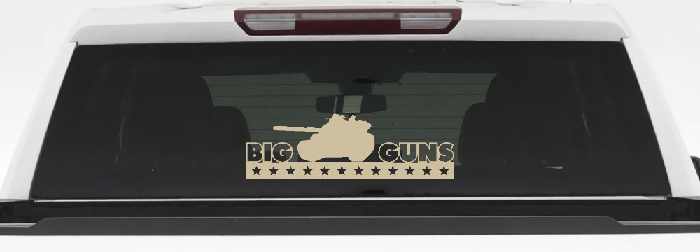 Big Guns Military Car Truck Window Vinyl Decal Sticker (Desert Sand)