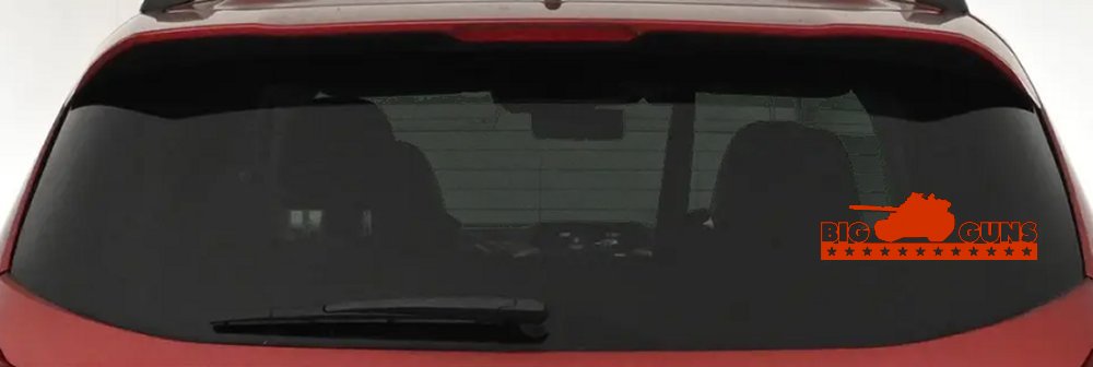 Big Guns Military Car or Truck Window Decal Sticker (Orange Red)