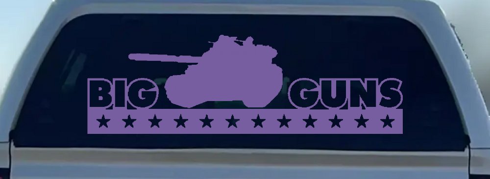 Big Guns Military Car or Truck Window Decal Sticker (Purple)
