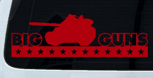 Big Guns Military Car or Truck Window Decal Sticker (Red)