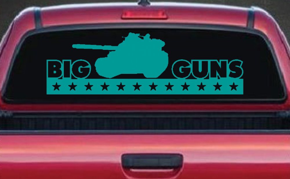 Big Guns Military Car Truck Window Vinyl Decal Sticker (Turquoise)