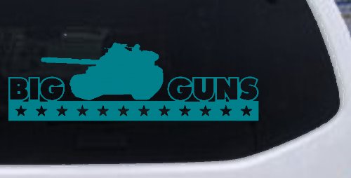Big Guns Military Car or Truck Window Decal Sticker (Turquoise Blue)