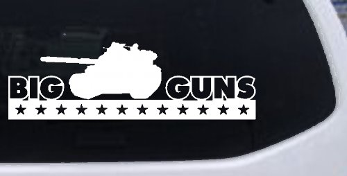 Big Guns Military Car or Truck Window Decal Sticker (White)