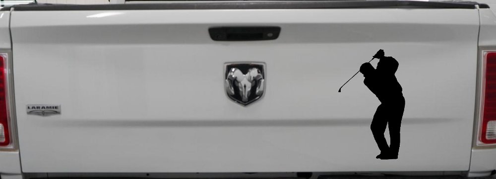 Golf Swing Golfer Car or Truck Window Decal Sticker (Black)